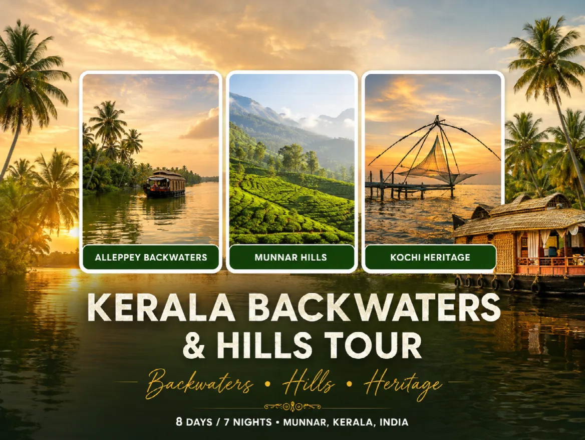 Kerala Backwaters & Hills Tour